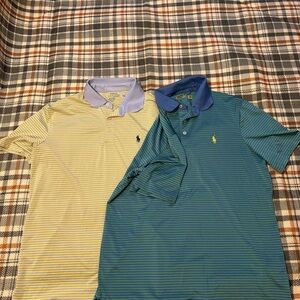 Polo Ralph Lauren Men's Polos - Yellow/Grey-Blue Stripes & Green/Blue Stripes